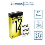 Bao cao su Kimono siêu mỏng 0.02mm, chứa vitamin B, không mùi , bôi trơn tự nhiên - Hộp 3-12c