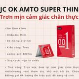 Bao cao su siêu mỏng Juncai 0.01 Okamto Super thin cực mỏng nhiều gel bôi trơn hương vani 10 bcs combo siêu mỏng gân gai