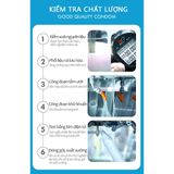 Bao cao su siêu mỏng Juncai 0.01 Okamto Super thin cực mỏng nhiều gel bôi trơn hương vani 10 bcs combo siêu mỏng gân gai