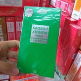 Bao cao su Sagami Xtreme Type E Green, siêu mỏng, có gai li ti, ôm sát giúp tạo cảm giác - hộp 10 cái