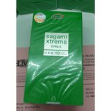 Bao cao su Sagami Xtreme Type E Green, siêu mỏng, có gai li ti, ôm sát giúp tạo cảm giác - hộp 10 cái