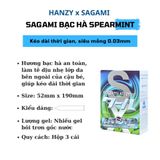 Bao cao su Sagami Spearmint siêu mỏng 0.03mm, hương bạc hà, kéo dài thời gian - Hộp 3 và 10 cái
