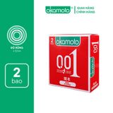 Bao Cao su Siêu Mỏng Okamoto 0.01 PU Truyền Nhiệt Nhanh Size 52mm Hộp 2 Cái