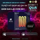 Bao cao su gân gai 001 JUNCAI hộp 10 cái siêu mỏng 0.01mm kéo dài quan hệ  HAPU