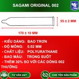 Bao cao su Sagami Siêu mỏng Nhiều gel bôi trơn 002 Hộp 3 chiếc