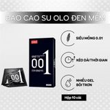 Bao cao su OLO 001 siêu mỏng, nhiều gel bôi trơn - Hộp 10 bao