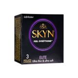 [MUA 3 TẶNG 1] Bao cao su siêu mỏng LifeStyles SKYN ELITE non-latex không mùi cao su Hộp 3 bcs