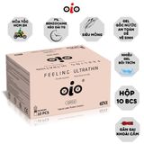 Bao cao su size lớn OIO 55mm siêu mỏng 001 nhiều gel bôi trơn kéo dài thời gian Hộp 10 BCS