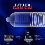 Bao cao su siêu mỏng nhiều gel đặc biệt Feelex Invisible ôm sát đem lại cảm giác chân thật giảm ma sát hộp 10 chiếc