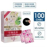 Bao cao su nội địa Trung siêu mỏng nhiều gel bôi trơn Hộp 100 cái