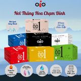 (Che tên) Bao cao su siêu mỏng 001 OiO kéo dài thời gian, bcs gân gai nhiều gel bôi trơn chống xuất tinh sớm