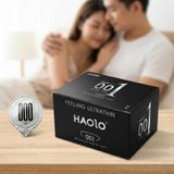 Bao cao su HAOLO siêu mỏng 0.01 bcs gân gai kéo dài thời gian nhiều gel bôi trơn cao cấp, Hộp 10 BCS
