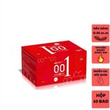 Bao cao su OiO 001 Feeling Ultrathin - Siêu mỏng - Nhiều gel  - Kéo dài thời gian - Hộp 10 cái