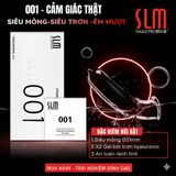 Bao cao su 0.01mm siêu mỏng SLM gân gai, kéo dài thời gian, nhiều gel, hương vani hộp 10c bcs