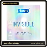 Bao cao su Durex Invisible siêu mỏng hộp 3 chiếc chính hãng - siêu mỏng 0.04mm, hộp 3 cái, có hương thơm - giao hàng che tên kín đáo