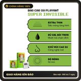 (Che Tên) Bao Cao Su PlayAh Super Invisible Siêu Mỏng/ Nhiều Gel/ Kéo Dài Thời Gian/ Có Gai Hộp 10 size 52mm Chuẩn Auth