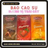 (Che Tên) Combo 3 hộp bao cao su Sweet extrathin hương vị chuối trải nghiệm mới lạ, size 52mm, hộp 10 bao Giao Nhanh Toàn Quốc