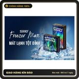 (Che Tên) Bao cao su Safefit Freezer Max - Siêu mỏng, mát lạnh hương bạc hà, truyền nhiệt tốt - Hộp 3 - 10 cái Cao Cấp Bảo Đảm