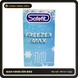 (Che Tên) Bao cao su Safefit Freezer Max - Siêu mỏng, mát lạnh hương bạc hà, truyền nhiệt tốt - Hộp 3 - 10 cái Cao Cấp Bảo Đảm