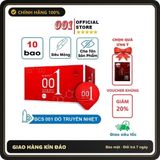 (Che Tên) Bộ 2 hộp 20 chiếc bao cao su 001, bcs 001 đỏ truyền nhiệt, lửa băng kéo dài thời gian, size 52mm - Hàng Mới Về