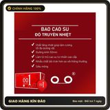 (Che Tên) Bộ 2 hộp 20 chiếc bao cao su 001, bcs 001 đỏ truyền nhiệt, lửa băng kéo dài thời gian, size 52mm - Hàng Mới Về