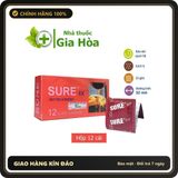 (Che Tên) Bao cao su Sure siêu mỏng, có gân, gai giúp tăng cảm giác cuộc yêu (BCS hộp 12 cái) (CHÍNH HÃNG) Hộp Trắng Kín