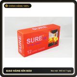 (Che Tên) Bao cao su Sure siêu mỏng, có gân, gai giúp tăng cảm giác cuộc yêu (BCS hộp 12 cái) (CHÍNH HÃNG) Hộp Trắng Kín