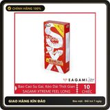 (Che Tên) Bao Cao Su Gân Gai nhiều Gel bôi trơn SAGAMI Xtreme Feel Long Nhật Bản (Hộp 10C) Chuẩn Auth