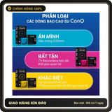(Che Tên) Combo 2 hộp 12 bao cao su siêu mỏng CONQ khác biệt gân gai làm tăng hưng phấn, giữ lửa cuộc yêu size 52mm Chuẩn Auth