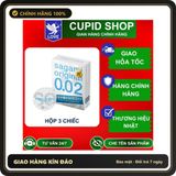 (Che Tên) Bao cao su Sagami Siêu mỏng Nhiều gel bôi trơn 002 Hộp 3 chiếc - Hàng Mới Về