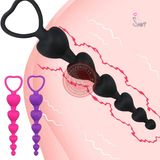 Que chọc hậu môn silicon vòng bi trái tim 18cm chính hãng - sạc USB, chống nước, silicone mềm mại - giao hàng che tên kín đáo