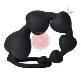 Que chọc hậu môn silicon vòng bi trái tim 18cm chính hãng - sạc USB, chống nước, silicone mềm mại - giao hàng che tên kín đáo
