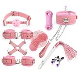 Bộ đồ chơi BDSM Cokelife 9 món (màu hồng) chính hãng - chất liệu an toàn cho da, dễ vệ sinh, êm ái khi dùng - giao hàng che tên kín đáo