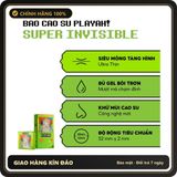 (Che Tên) Combo 2 hộp/3 hộp Bao Cao Su PLAYAH Super Invisible Siêu Mỏng Hộp 10 bao size 52mm Bảo Mật Tuyệt Đối