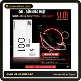 (Che Tên) Bao cao su 0.01mm siêu mỏng SLM gân gai, kéo dài thời gian, nhiều gel, hương vani hộp 10c bcs Cao Cấp Bảo Đảm
