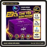 (Che Tên) Bao cao su siêu mỏng oio 4in1 hỗ trợ kéo dài thời gian cuộc vui chống xuất tinh sớm nhiều gel bôi trơn hộp 10 bcs Bảo Mật Tuyệt Đối