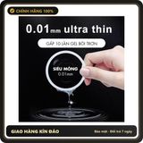 (Che Tên) OLO Samurai 0.01mm (Hộp 10 Chiếc) - Bao Cao Su Siêu Mỏng, Chân Thực & Nhiều Gel Bôi Trơn, Size 52mm Bảo Mật Tuyệt Đối