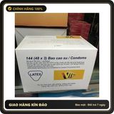 (Che Tên) Bao Cao Su Gia Đình Vip Plus 144 Cái( Màu Trắng) Hộp Trắng Kín