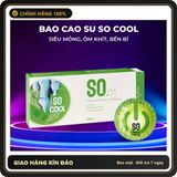 (Che Tên) Bao cao su SO COOL size 52mm siêu mỏng, hương bạc hà 12 cái/ hộp Chuẩn Auth