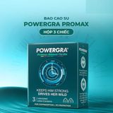 Bao cao su Powergra Promax - Gân sọc và điểm nổi, kéo dài, hương trái cây - Hộp 3 cái - Gwen Shop Chính Hãng