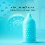 Bao cao su Powergra Promax - Gân sọc và điểm nổi, kéo dài, hương trái cây - Hộp 3 cái - Gwen Shop Chính Hãng