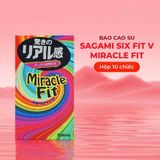 Bao cao su Sagami Six Fit V Miracle Fit - Thiết kế 3D ôm sát, siêu mỏng - Hộp 10 cái - Gwen Shop Chính Hãng