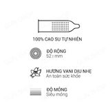 Bao cao su OLO 0.01 Ultrathin Zero Feeling - Siêu mỏng, hương vani - Hộp 10 cái - Gwen Shop Chính Hãng