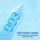 Bao cao su Okamoto 0.03 Cool - Siêu mỏng, mát lạnh, láng mịn - Hộp 3 cái - Gwen Shop Chính Hãng