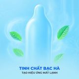 Bao cao su Okamoto 0.03 Cool - Siêu mỏng, mát lạnh, láng mịn - Hộp 3 cái - Gwen Shop Chính Hãng