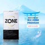 Bao cao su JEX Zone Premium - Siêu mỏng như không đeo, vừa vặn, nhiều gel tạo trơn - Hộp 5 cái - Gwen Shop Chính Hãng