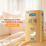 Bao cao su Durex Fetherlite Feel - Siêu mỏng, nhiều gel tạo trơn - Hộp 12 cái - Gwen Shop Chính Hãng
