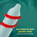 Bao cao su OLO Kỳ lân - Gai xoắn - Hộp 1 cái + 1 bi silicon - Gwen Shop Chính Hãng