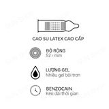 Bao cao su OLO 0.01 Gamma Formula - Kéo dài thời gian, gân gai - Hộp 10 cái - Gwen Shop Chính Hãng