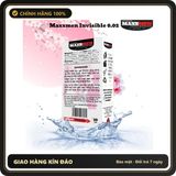 (Che Tên) Bao Cao Su Size 49mm Maxxmen Invisible 002, Cực Siêu Mỏng Nhiều Gel, Hương Hoa Anh Đào Cho LGBT, Gay Giao Nhanh Toàn Quốc
